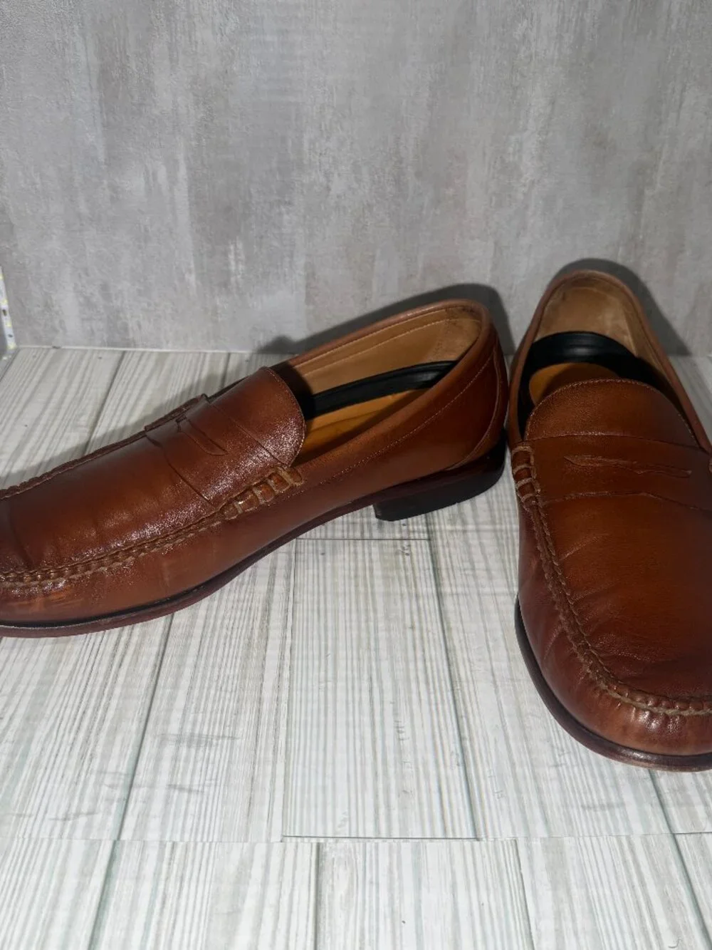 ECCO Mens 12 M Brown Leather Penny Loafers Phorene Comfort Made in Brazil